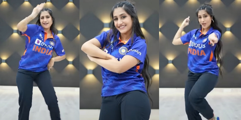 Dhanashree Verma dance in Indian team's jersey T20 World Cup 2021