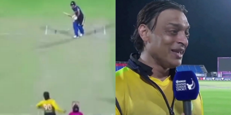 Shoaib Akhtar reacts to Mohammad Kaif's batting approach against him in Legends League Cricket