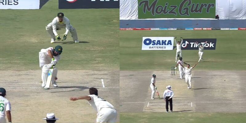 Watch - Australian Captain Pat Cummins Sends back Fawad Alam with a peach of a delivery