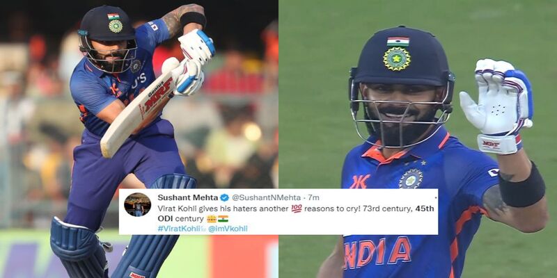 "Virat gave haters another 100 reasons to cry"- Twitter reacts to Virat Kohli smashing 45th century in 1st ODI vs SL